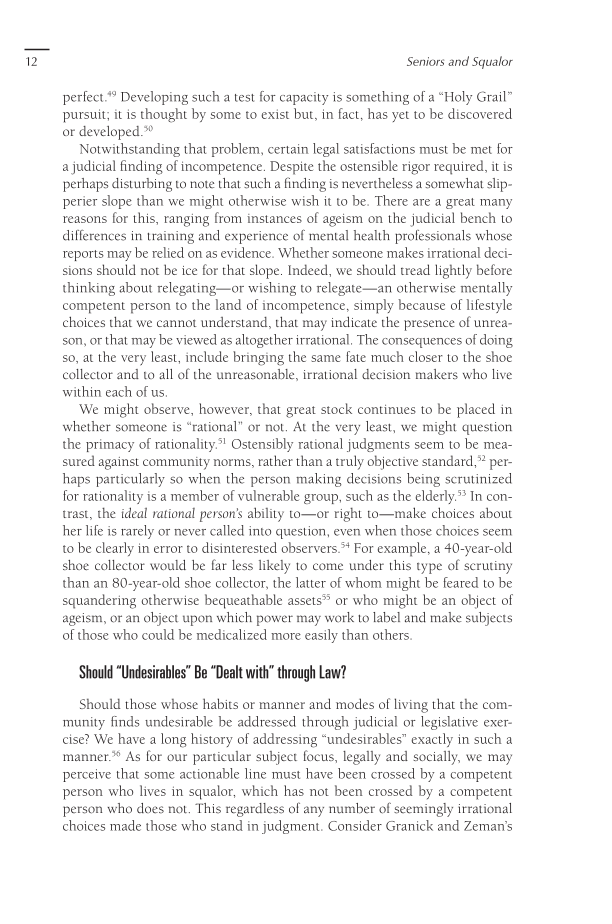 Seniors and Squalor: Competency, Autonomy, and the Mistake of Forced Intervention page 12