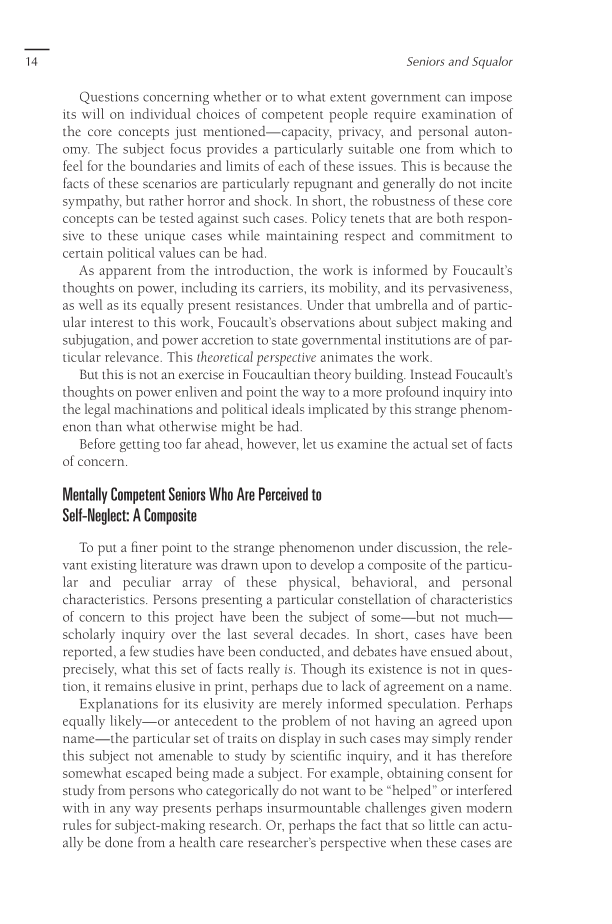 Seniors and Squalor: Competency, Autonomy, and the Mistake of Forced Intervention page 14