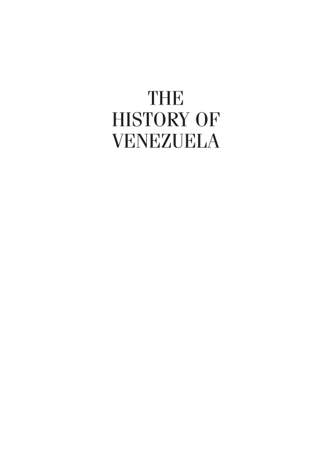 The History of Venezuela, 2nd Edition page i