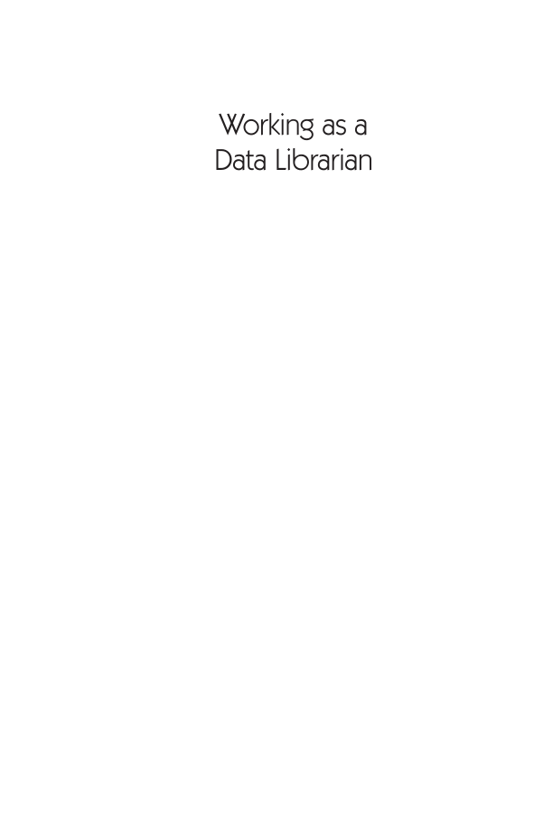 Working as a Data Librarian: A Practical Guide page i