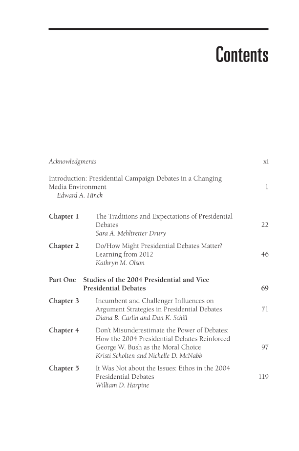 Televised Presidential Debates in a Changing Media Environment [2 volumes] page Vol 1:vii