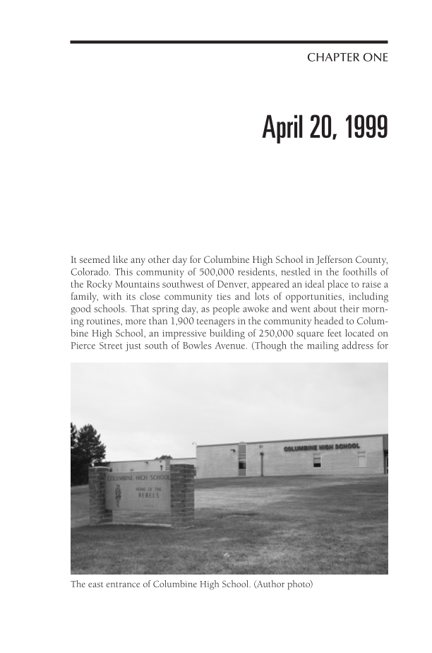 Columbine, 20 Years Later and Beyond: Lessons from Tragedy page 1