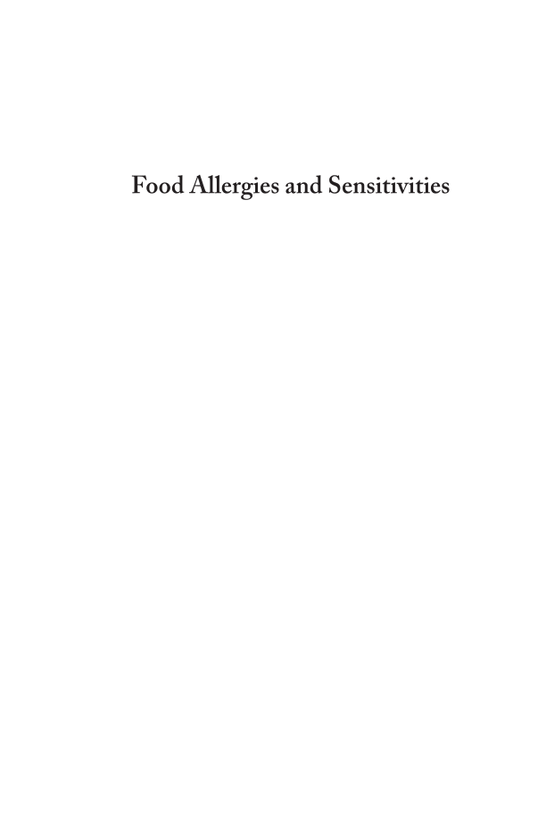 Food Allergies and Sensitivities: Your Questions Answered page i