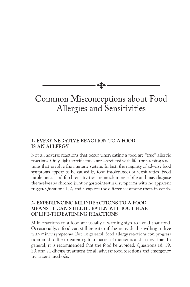 Food Allergies and Sensitivities: Your Questions Answered page xxiii