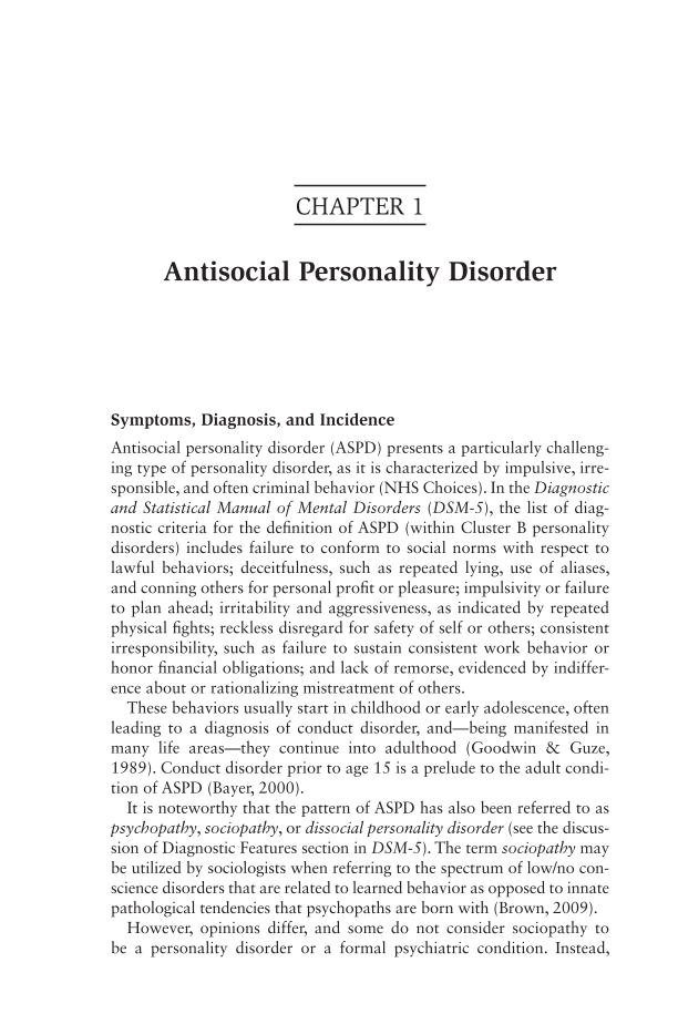 Personality Disorders: Elements, History, Examples, and Research page 1