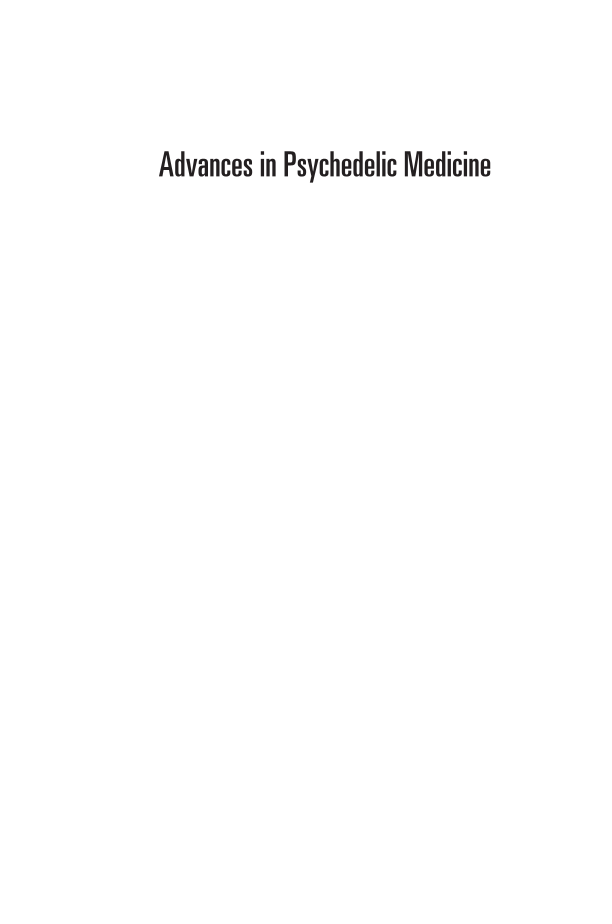 Advances in Psychedelic Medicine: State-of-the-Art Therapeutic Applications page i