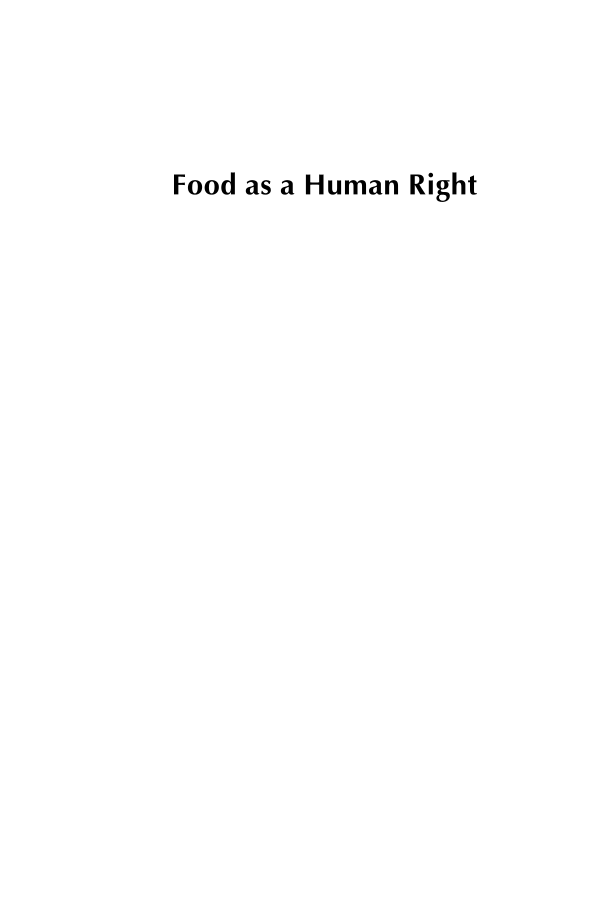 Food as a Human Right: Combatting Global Hunger and Forging a Path to Food Sovereignty page i