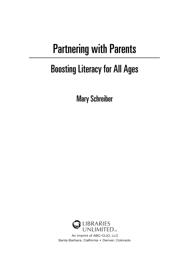 Partnering with Parents: Boosting Literacy for All Ages page iii1
