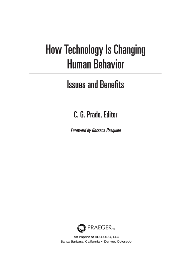 How Technology is Changing Human Behavior: Issues and Benefits page iii