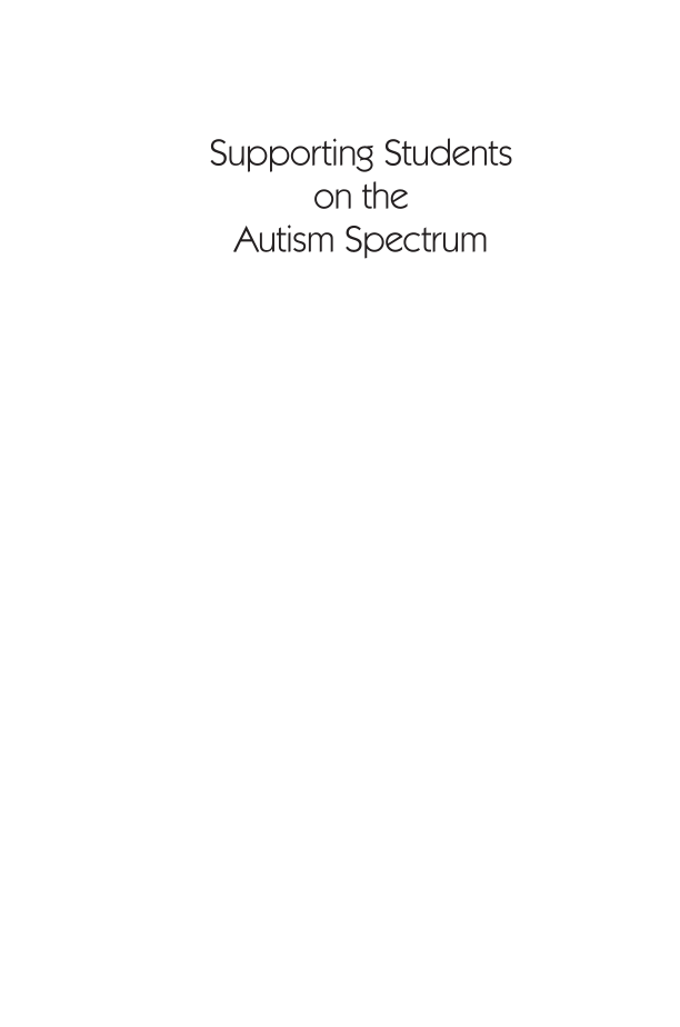 Supporting Students on the Autism Spectrum: A Practical Guide for Academic Libraries page i