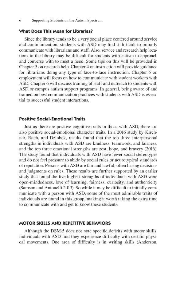 Supporting Students on the Autism Spectrum: A Practical Guide for Academic Libraries page 6
