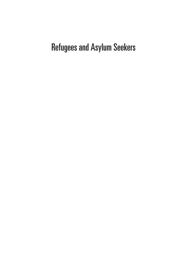 Refugees and Asylum Seekers: Interdisciplinary and Comparative Perspectives page i