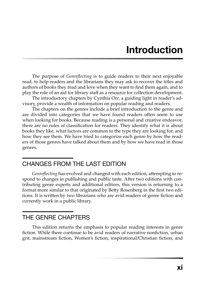 Genreflecting: A Guide to Popular Reading Interests, 8th Edition page xi1