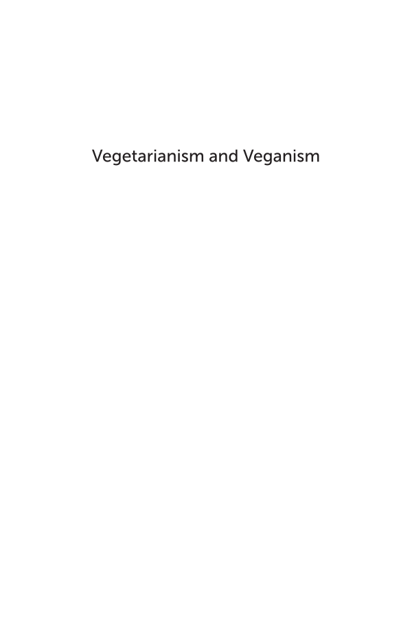 Vegetarianism and Veganism: A Reference Handbook page i