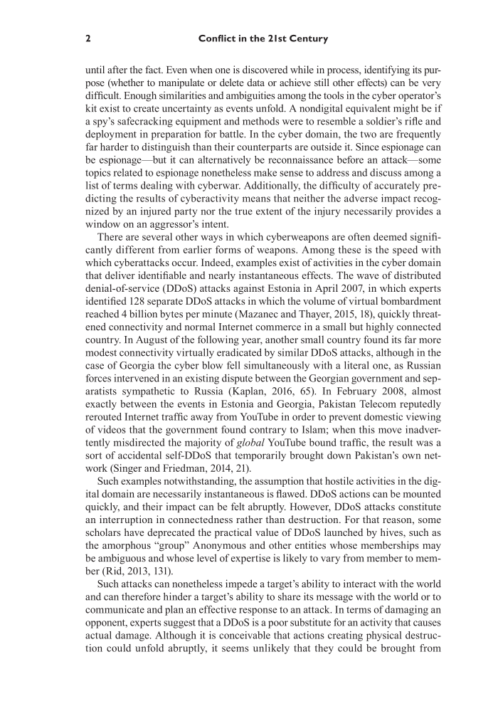 Conflict in the 21st Century: The Impact of Cyber Warfare, Social Media, and Technology page 2