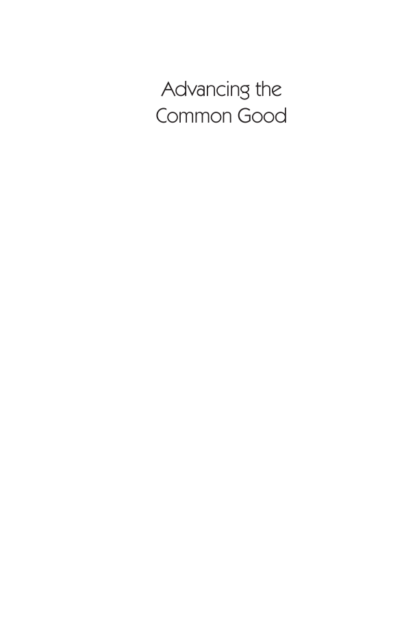 Advancing the Common Good: Strategies for Businesses, Governments, and Nonprofits page i