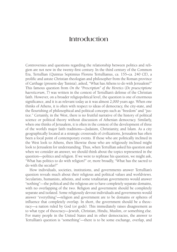 Religion and Contemporary Politics: A Global Encyclopedia [2 volumes] page 21