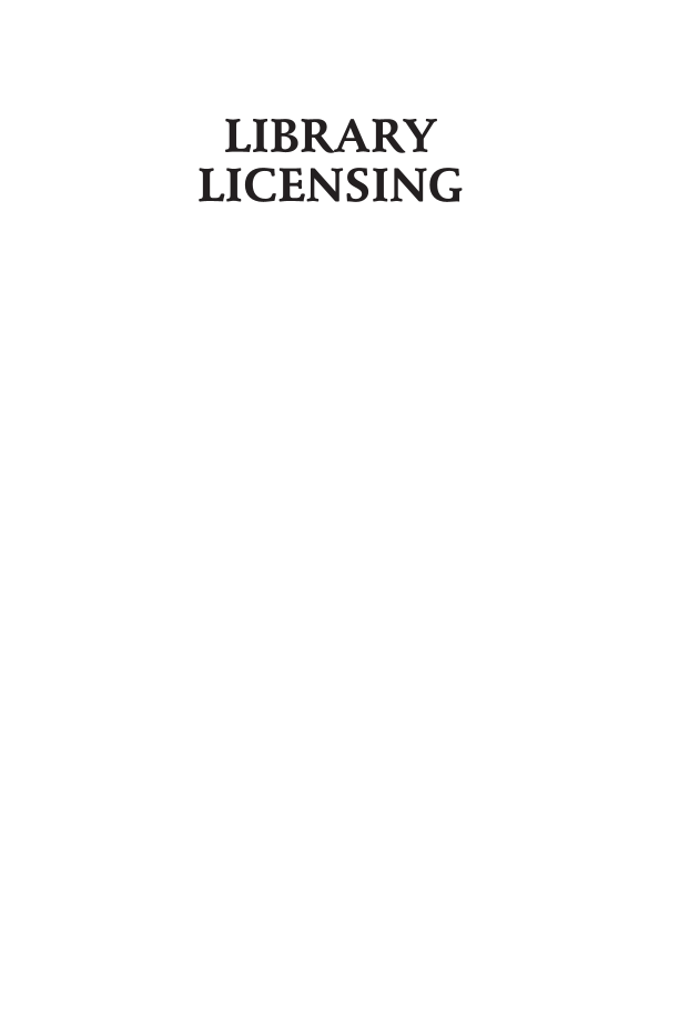 Library Licensing: A Manual for Busy Librarians page i