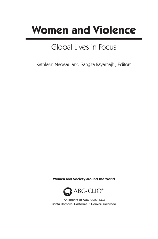 Women and Violence: Global Lives in Focus page iii