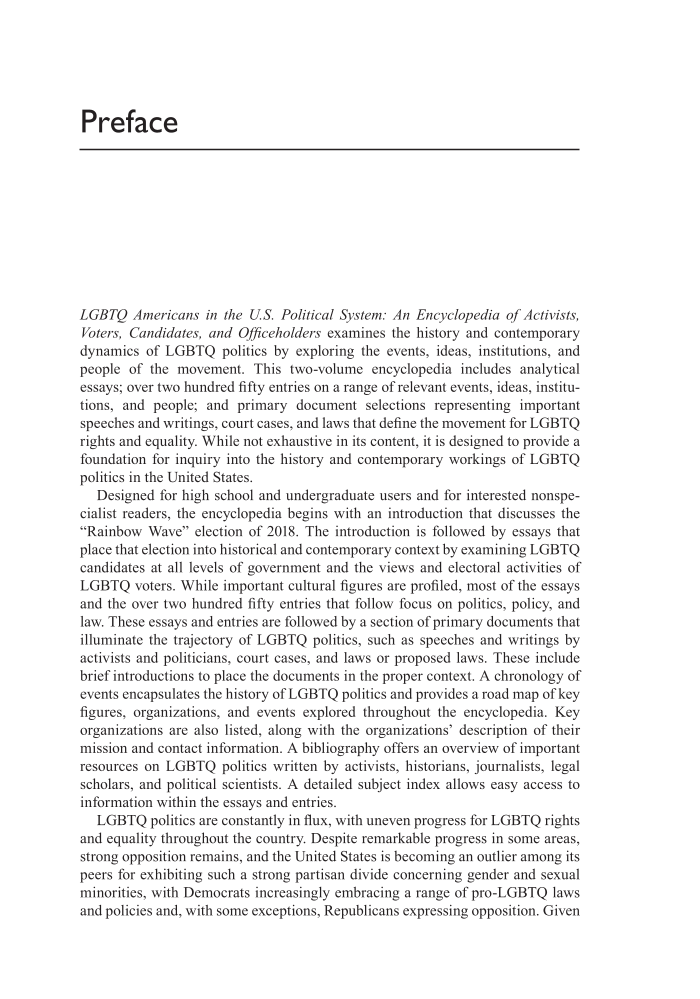 LGBTQ Americans in the U.S. Political System: An Encyclopedia of Activists, Voters, Candidates, and Officeholders [2 volumes] page 23