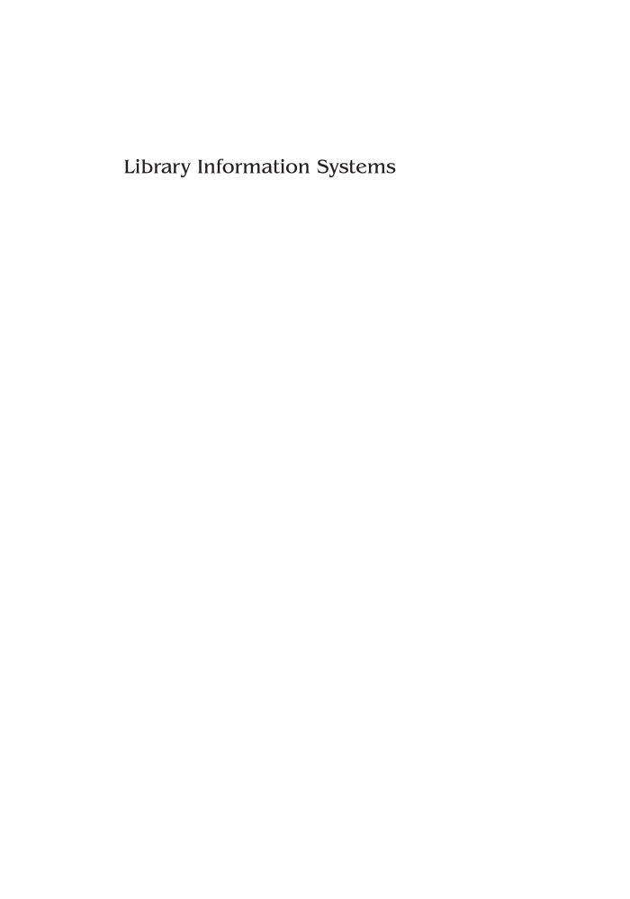 Library Information Systems, 2nd Edition page i