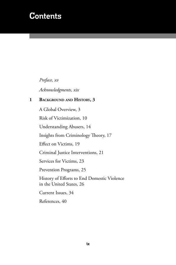 Domestic Violence and Abuse: A Reference Handbook page ix1