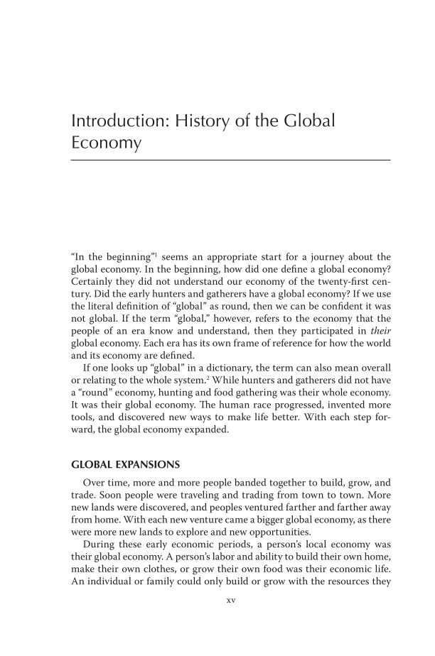 The Global Economy page xv