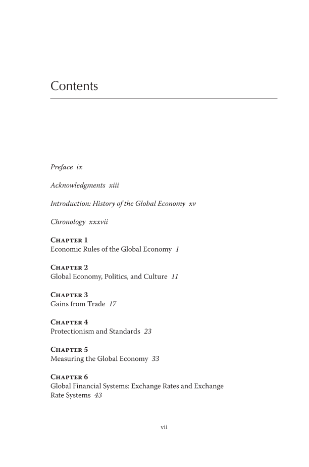 The Global Economy page vii