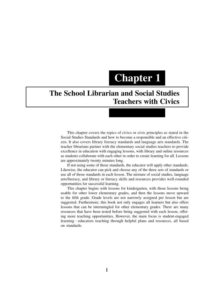 New Standards-Based Lessons for the Busy Elementary School Librarian: Social Studies page 1
