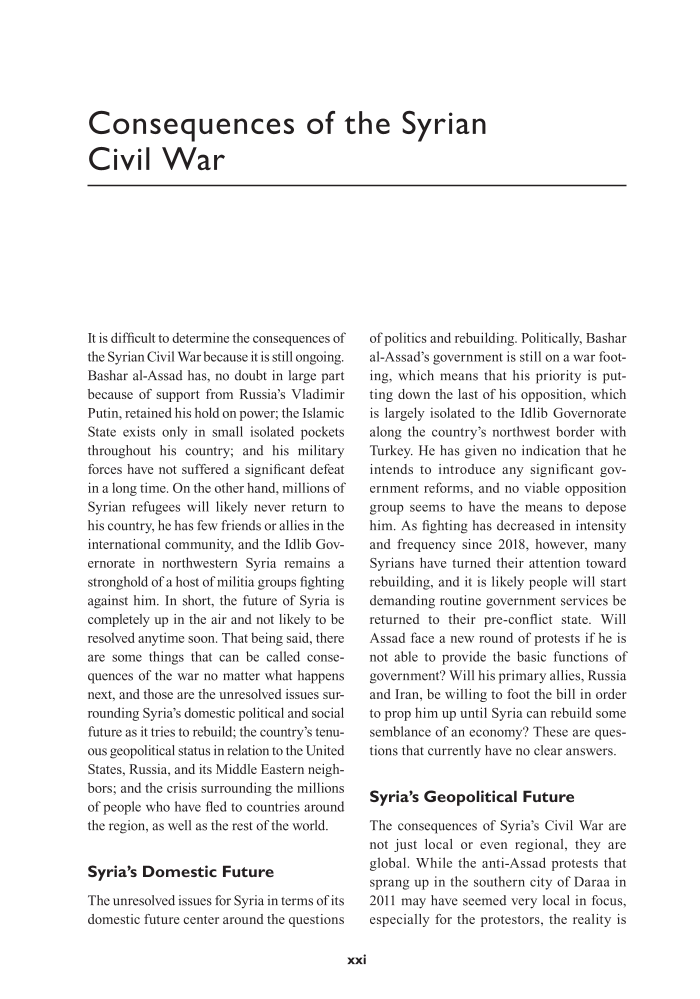 Syrian Civil War: The Essential Reference Guide page xxi