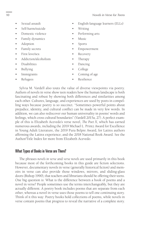 Novels in Verse for Teens: A Guidebook with Activities for Teachers and Librarians page 10