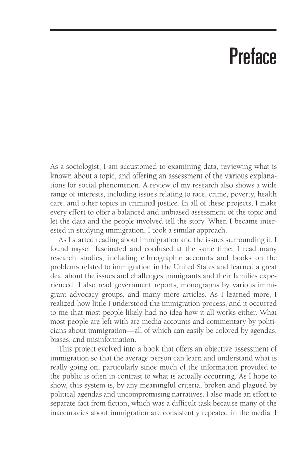 The Criminalization of Immigration: Truth, Lies, Tragedy, and Consequences page xi