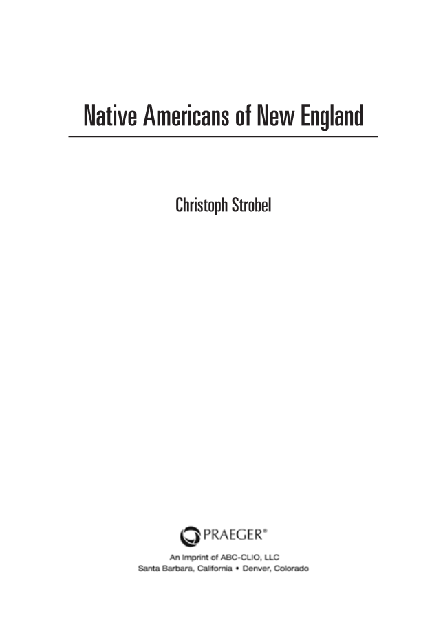 Native Americans of New England page iii
