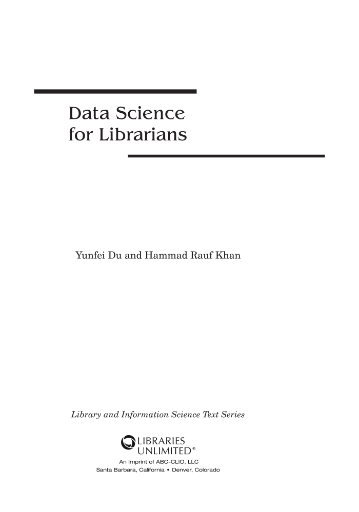 Data Science for Librarians page iii