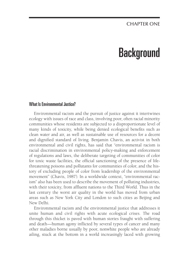 Environmental Racism in the United States and Canada: Seeking Justice and Sustainability page 1
