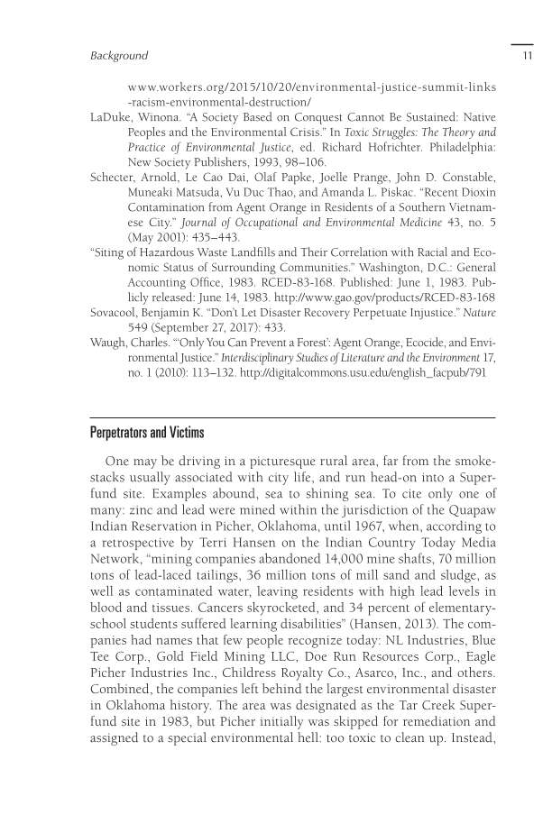 Environmental Racism in the United States and Canada: Seeking Justice and Sustainability page 11