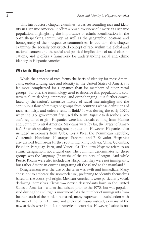 Race and Identity in Hispanic America: The White, the Black, and the Brown page 2