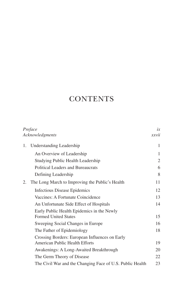 Who's In Charge? Leadership during Epidemics, Bioterror Attacks, and Other Public Health Crises, 2nd Edition page v