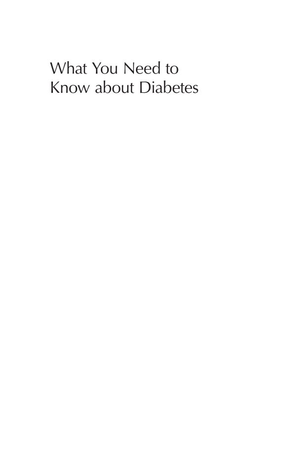 What you need to know about Diabetes page i