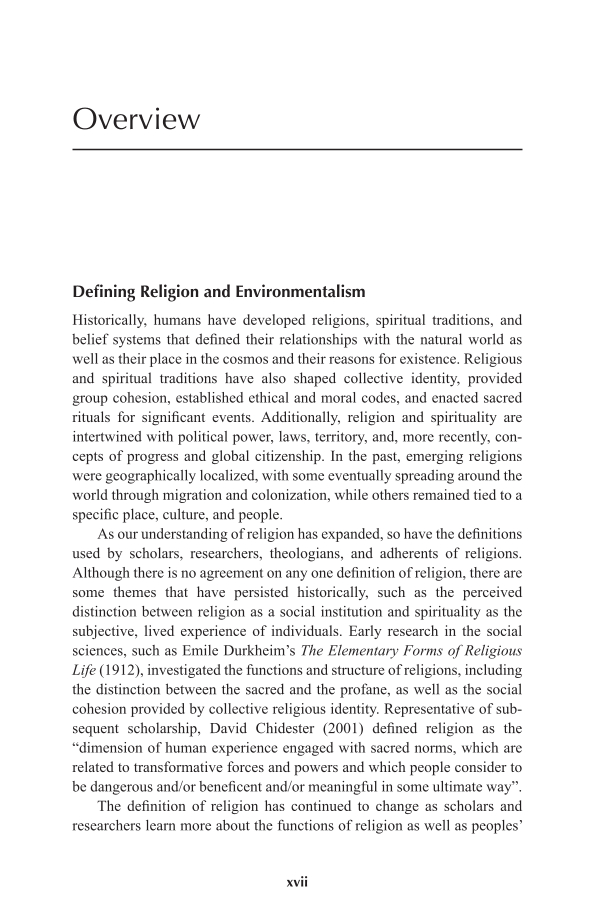 Religion and Environmentalism: Exploring the Issues page xvii