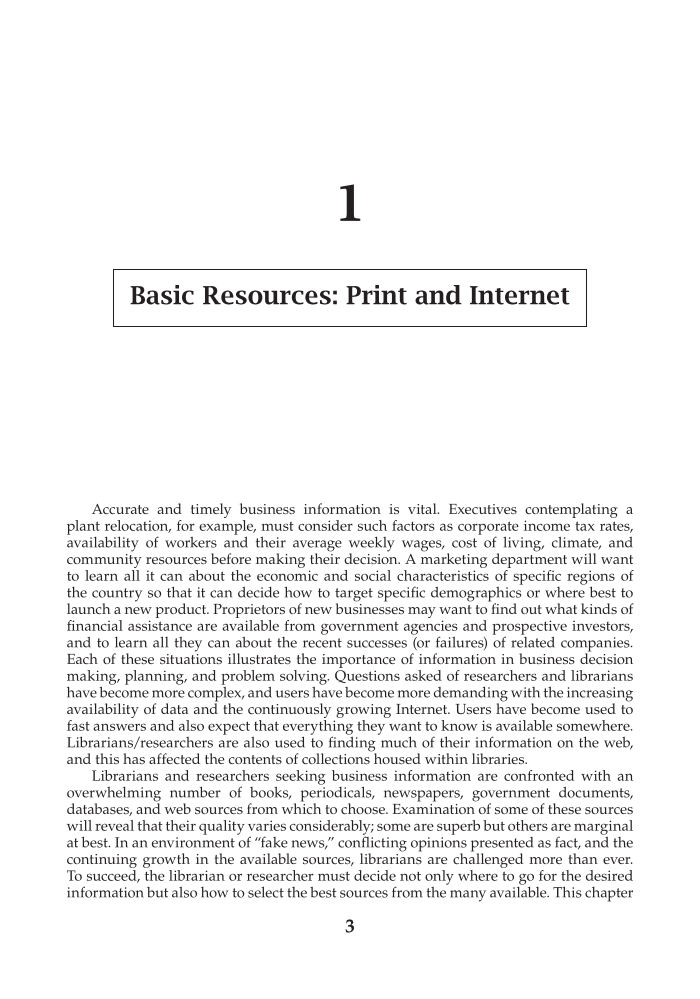 Strauss's Handbook of Business Information: A Guide for Librarians, Students, and Researchers, 4th Edition page 3