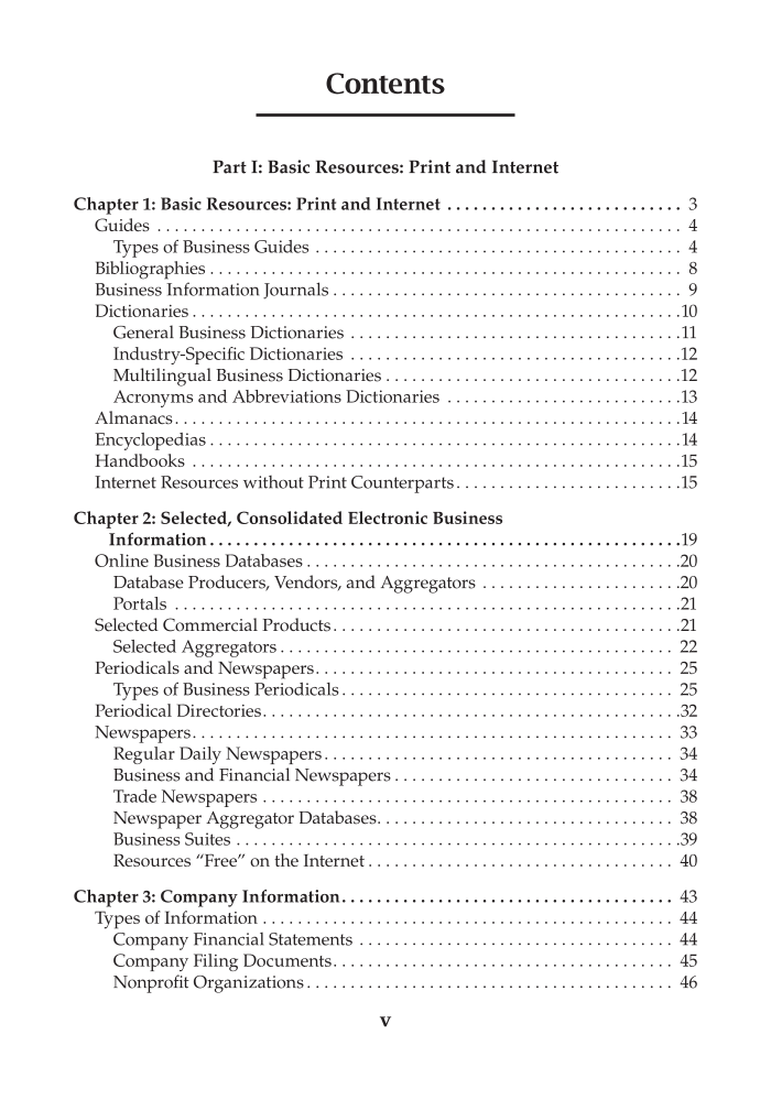 Strauss's Handbook of Business Information: A Guide for Librarians, Students, and Researchers, 4th Edition page v