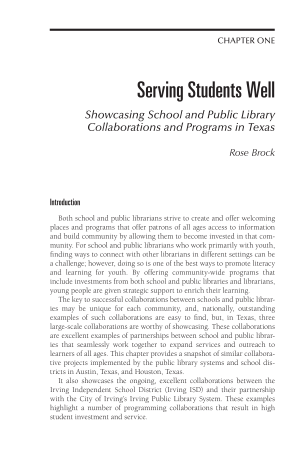 Radical Collaborations for Learning: School Librarians as Change Agents page 1