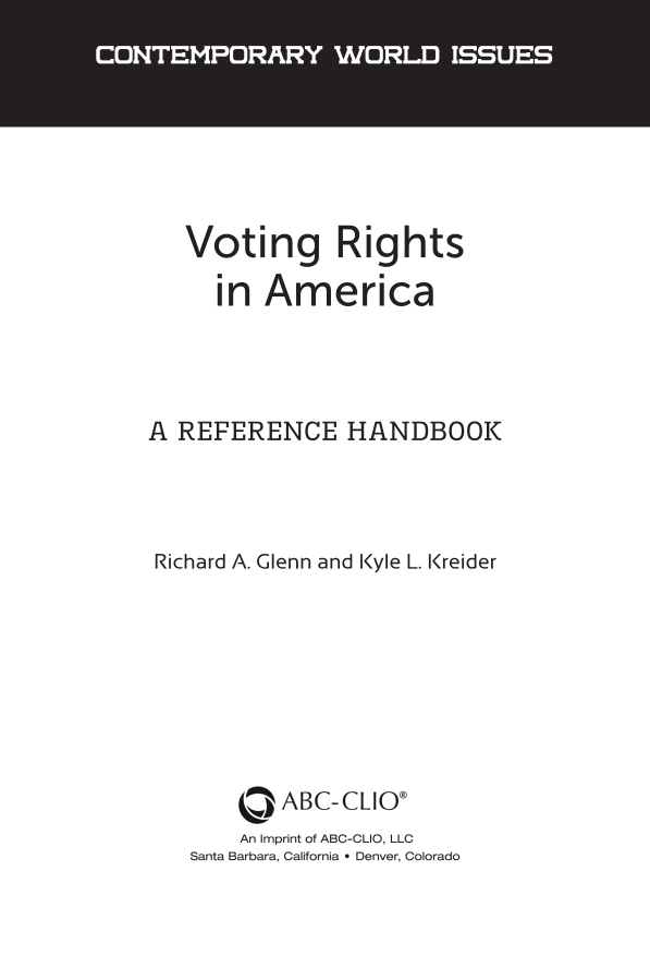 Voting Rights in America: A Reference Handbook page v