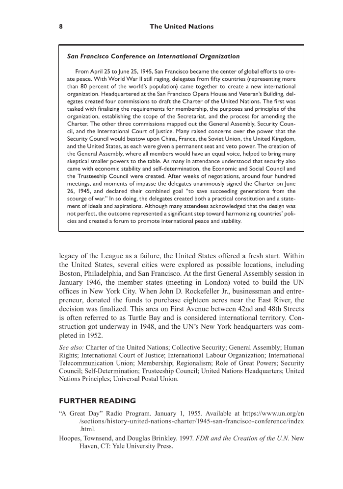 The United Nations: 75 Years of Promoting Peace, Human Rights, and Development page 8