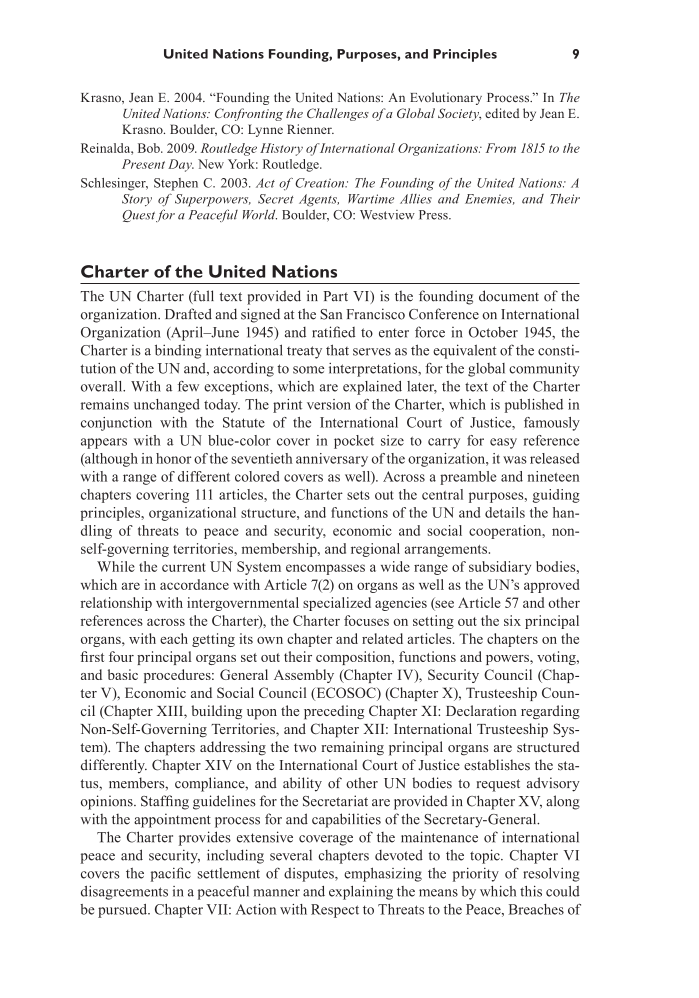 The United Nations: 75 Years of Promoting Peace, Human Rights, and Development page 9