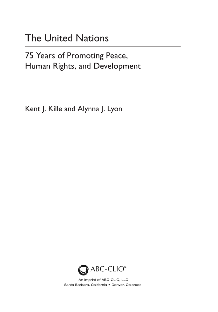 The United Nations: 75 Years of Promoting Peace, Human Rights, and Development page iii