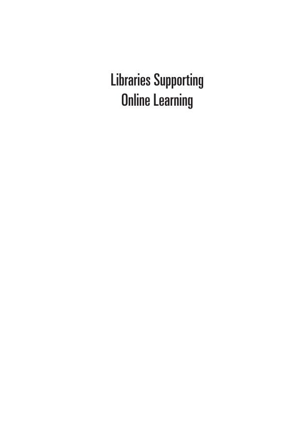 Libraries Supporting Online Learning: Practical Strategies and Best Practices page i