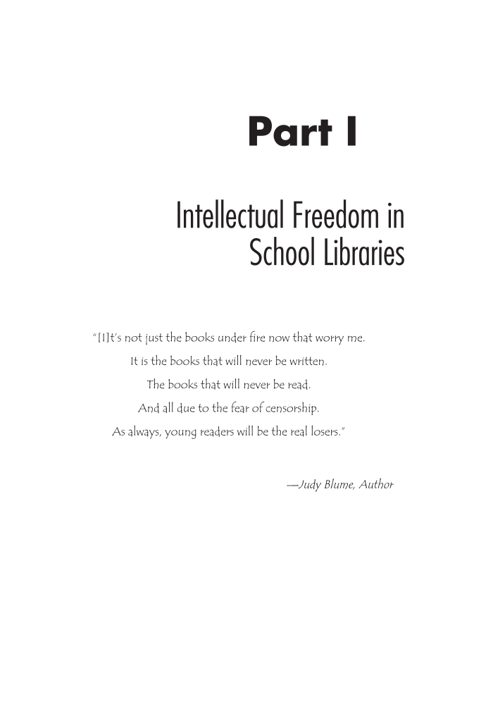 Intellectual Freedom Issues in School Libraries page 1