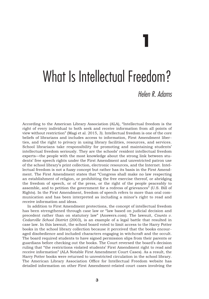 Intellectual Freedom Issues in School Libraries page 3